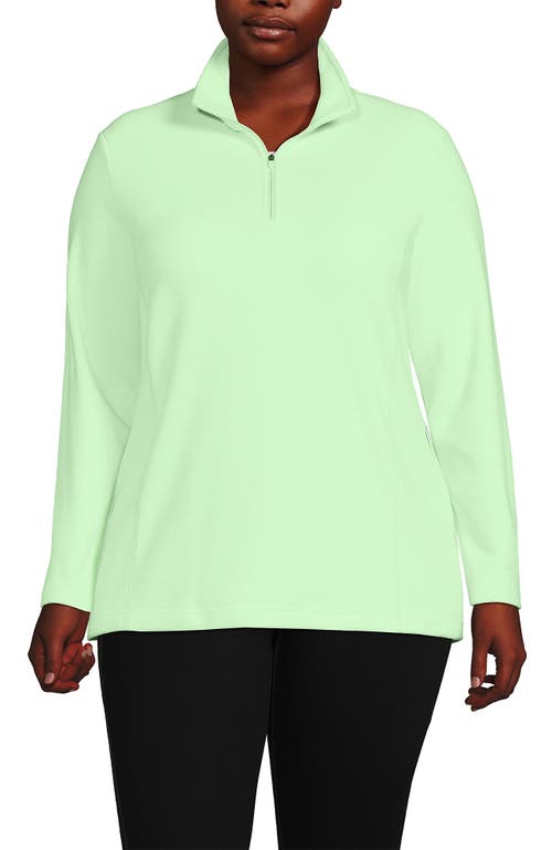 Lands' End Anyweather Fleece Quarter Zip Pullover In Icy Mint Green