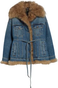 Dolce&Gabbana Genuine Shearling Lined Denim Trucker Jacket