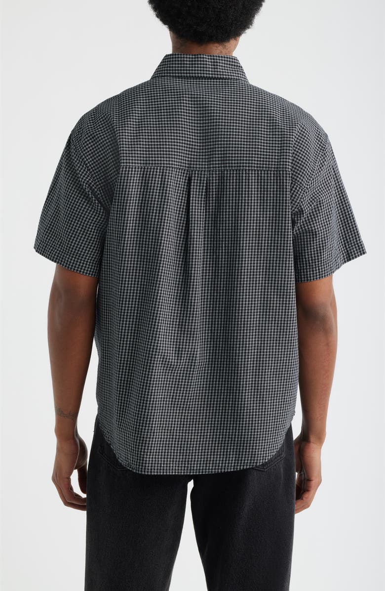 Obey Bigwig Frank Check Short Sleeve Button-Up Shirt, Alternate, color, Black Multi