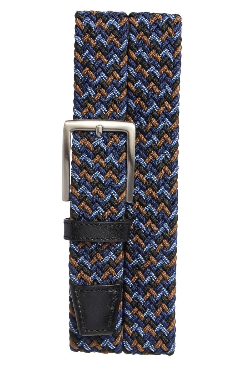 Stretch Braided Belt, Main, color, BLACK MULTI