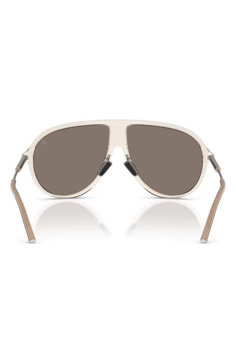 Moncler 61mm Pilot Sunglasses, Alternate, color, Transparent Butter / Brown