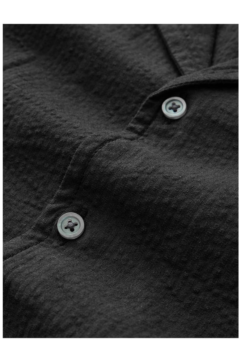 Dan Seersucker Camp Shirt, Alternate, color, BLACK