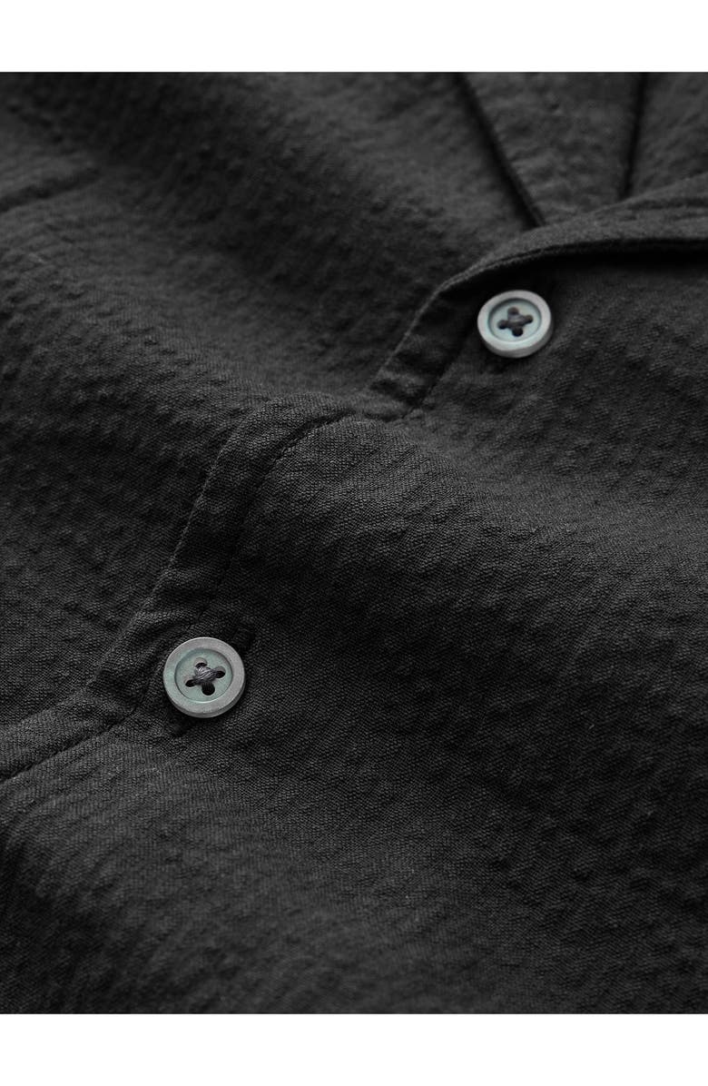 John Varvatos Dan Seersucker Camp Shirt, Alternate, color, Black