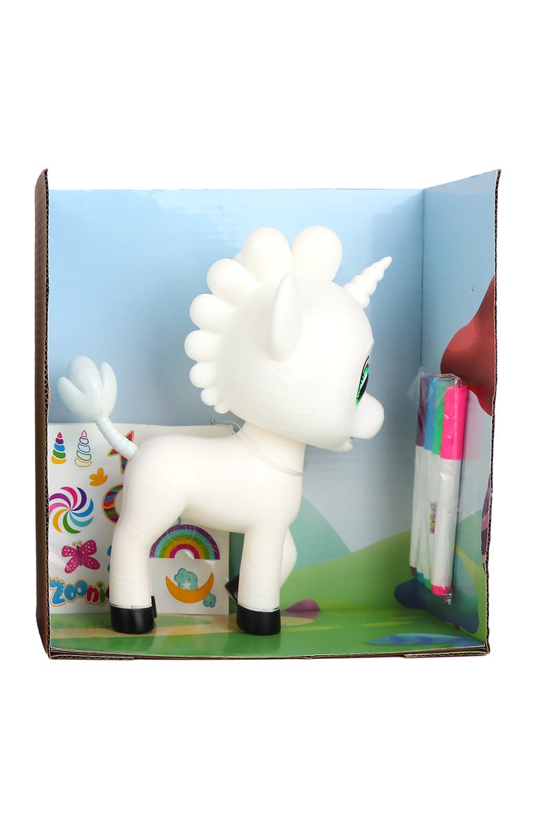 Zoonicorn Color Me 8 Inch Figure Customizable Toy with Markers & Stickers, Kids 3+, Alternate, color, Multicolored