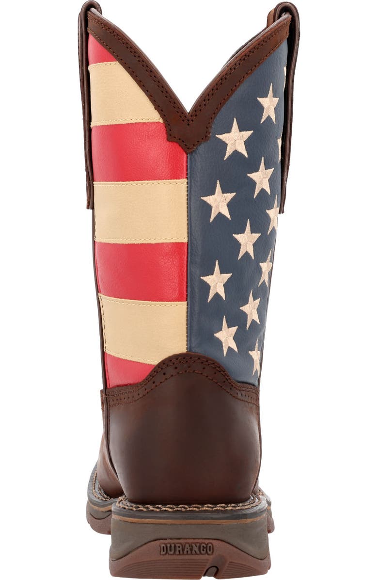 DURANGO Patriotic Steel Toe Work Boot, Alternate, color, Dark Brown And Union Flag