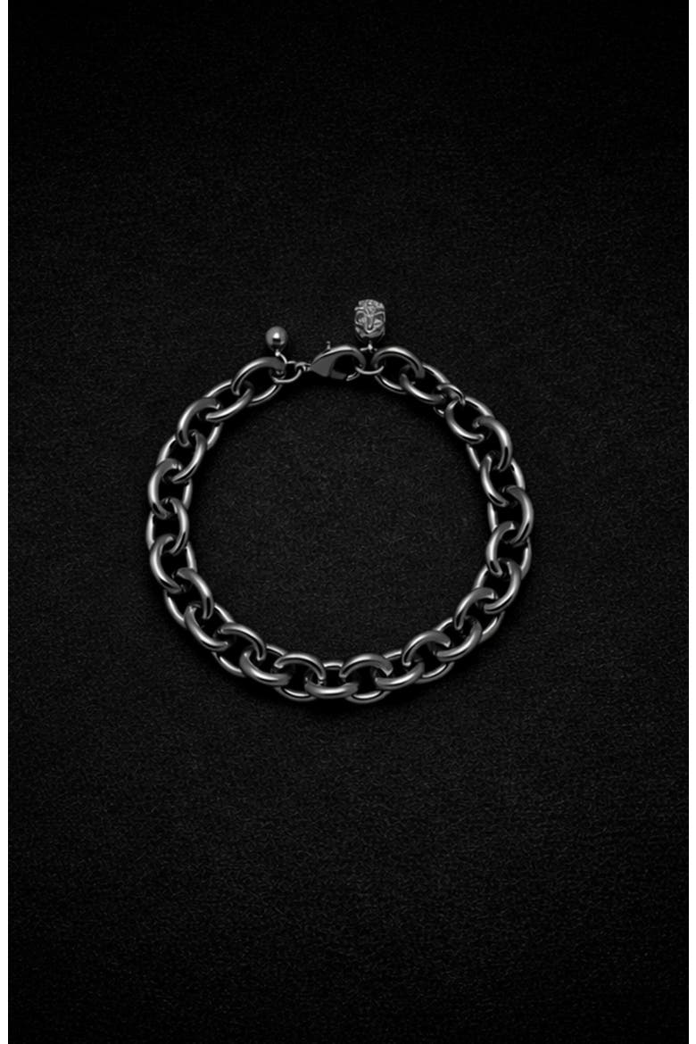 Scream Curb Bracelet in Gunmetal, Alternate, color, Black
