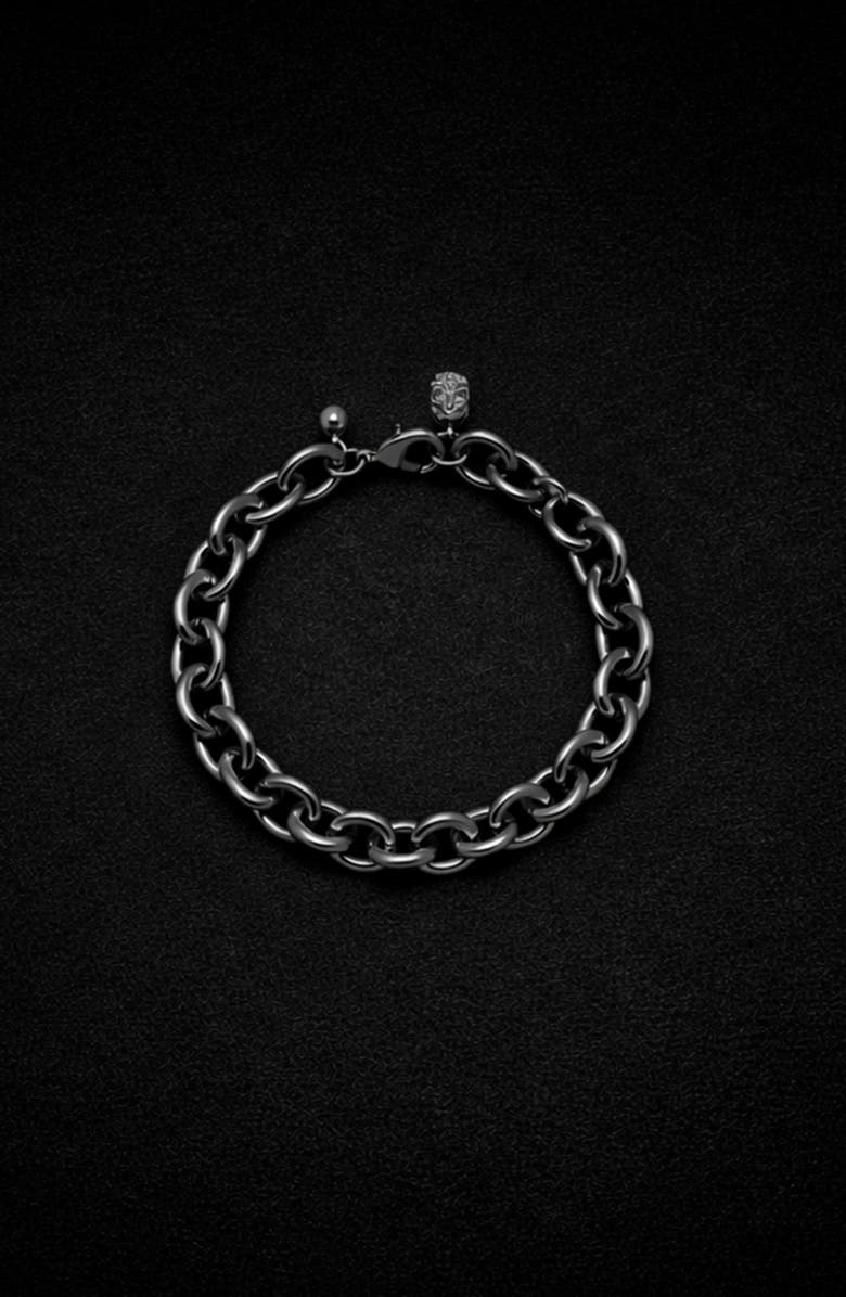 YOJ Scream Curb Bracelet in Gunmetal, Alternate, color, Black