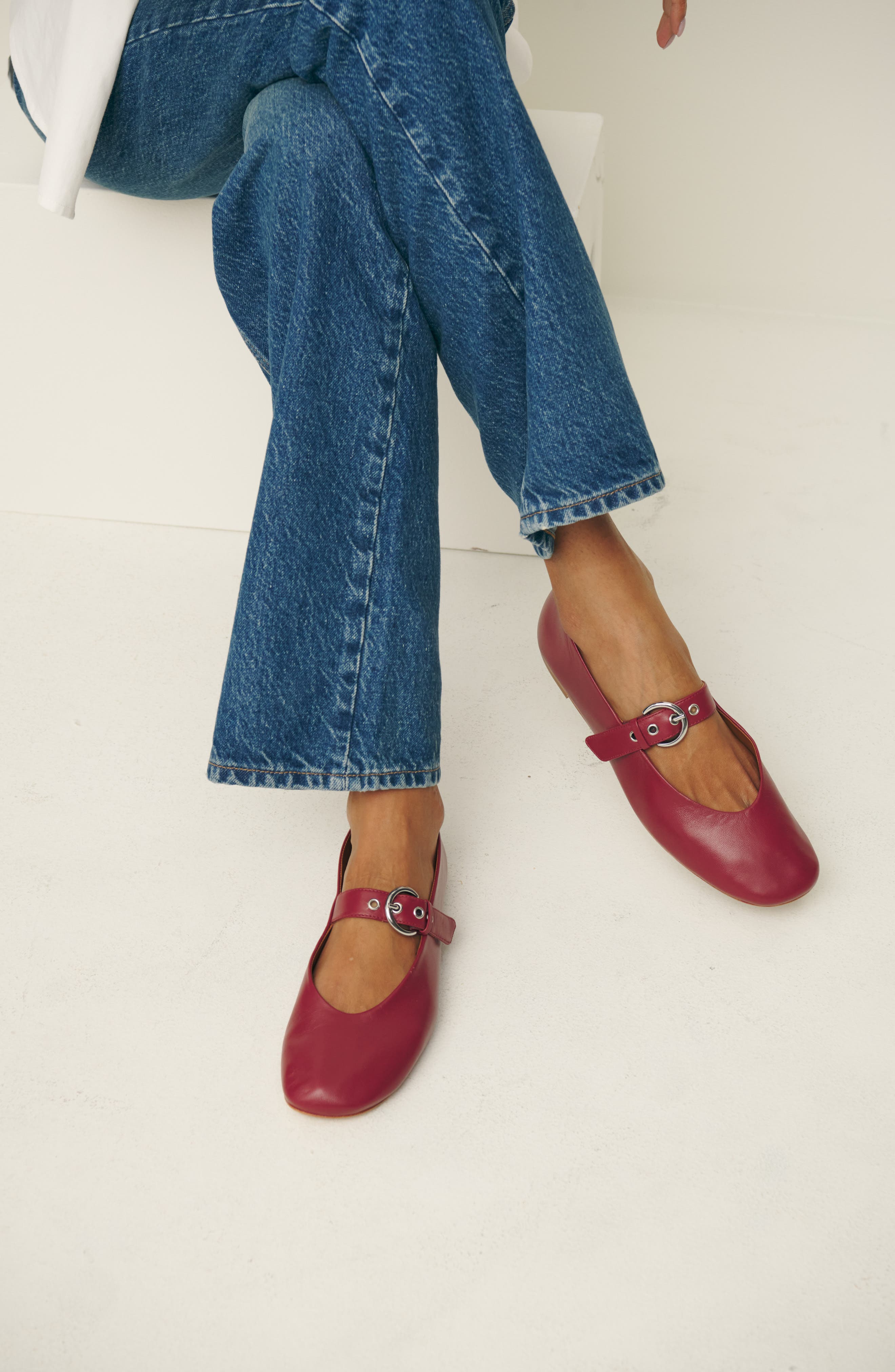 Bethany Ballet Flat, Alternate, color, BRICK RED LEATHER