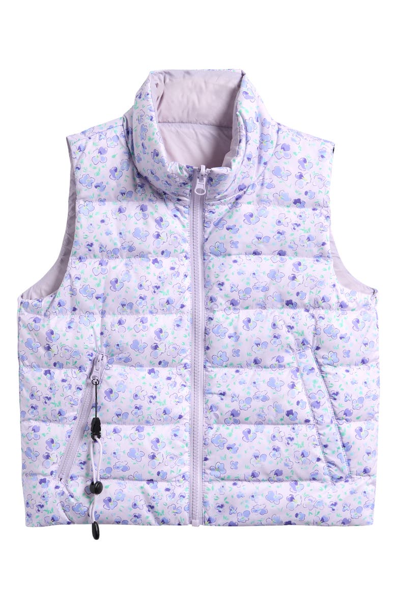 CALONIE Kids' Casey Reversible Down Puffer Vest, Main, color, Purple