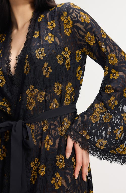 Savage X Fenty Feline Floral Sleep Robe In Animal Print