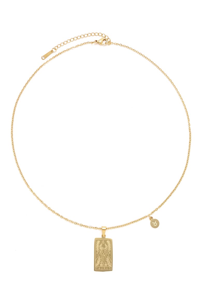 What's Your Sign Zodiac Pendant Necklace, Main, color, GOLD-TAURUS