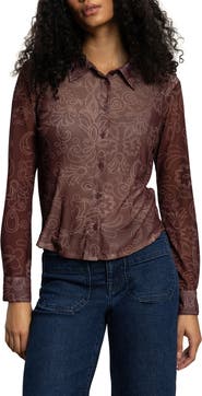 Sanctuary Mesh Button-Down Shirt