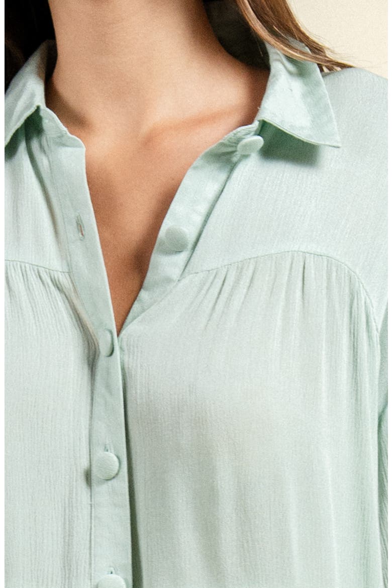 Tiered Button-Up Shirt, Alternate, color, SAGE