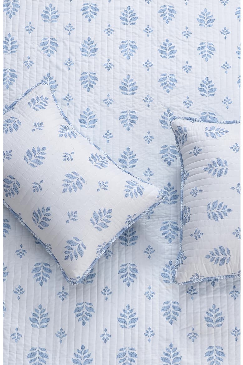 French Floral Design Quilt & Sham Set, Alternate, color, BLUE