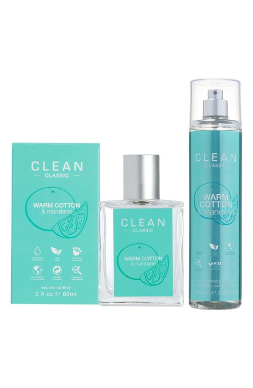 Clean Classic Warm Cotton & Mandarin Fragrance Set In Transparent