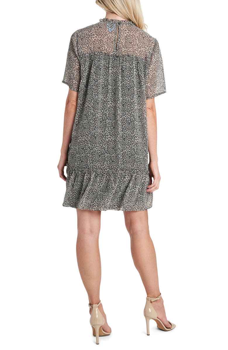 CeCe Leopard Print Short Sleeve A-Line Dress, Alternate, color, 