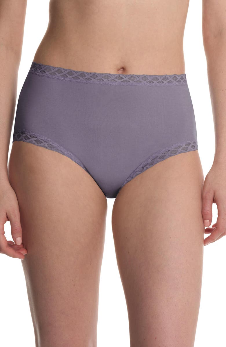 Natori Bliss Cotton Full Brief 3-Pack, Alternate, color, Prple Prl/Neon Coral/Twlght Hz