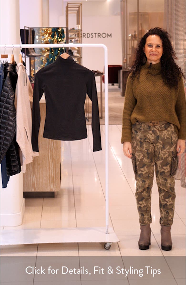 Stretch Cotton Jersey Turtleneck Top, sales video thumbnail