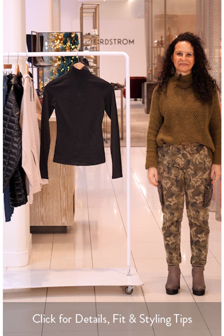 Stretch Cotton Jersey Turtleneck Top video