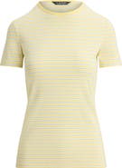 Lauren Ralph Lauren Stripe Cotton Blend Rib T-Shirt