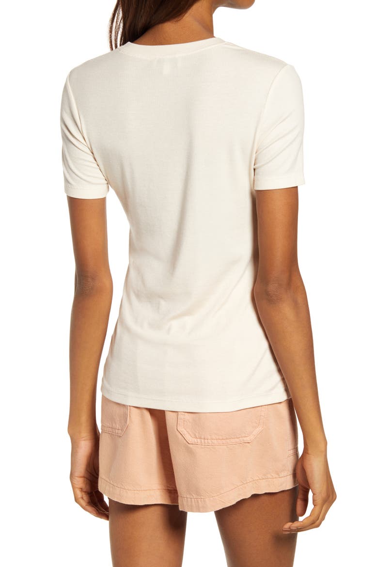 Women's Gray Boy Ribbed T-Shirt, Alternate, color, WHITE CREAM