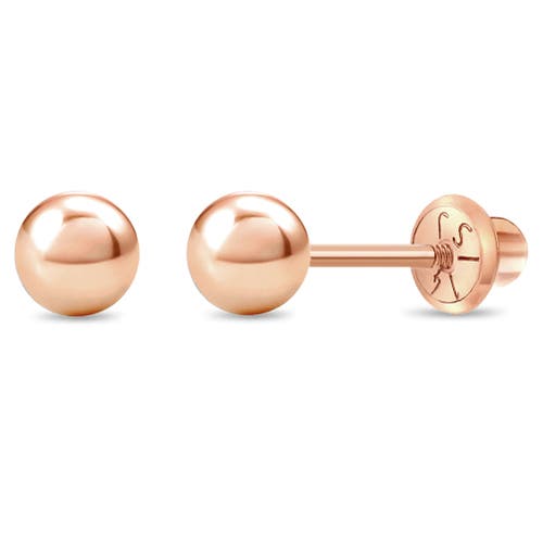 In Season Jewelry 14k Classic Ball Earrings In Rose Gold