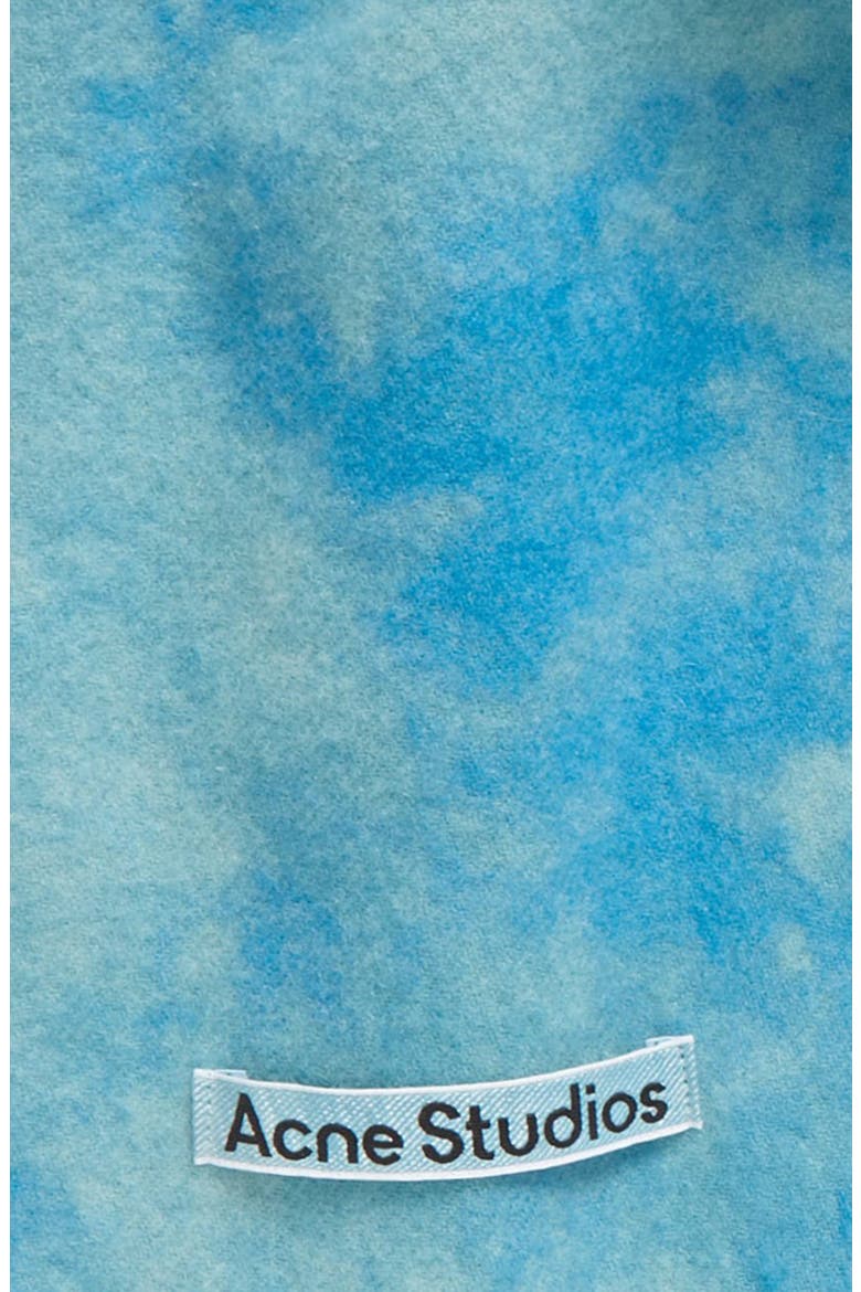 Tie Dye Fringed Wool Scarf, Alternate, color, AQUA BLUE