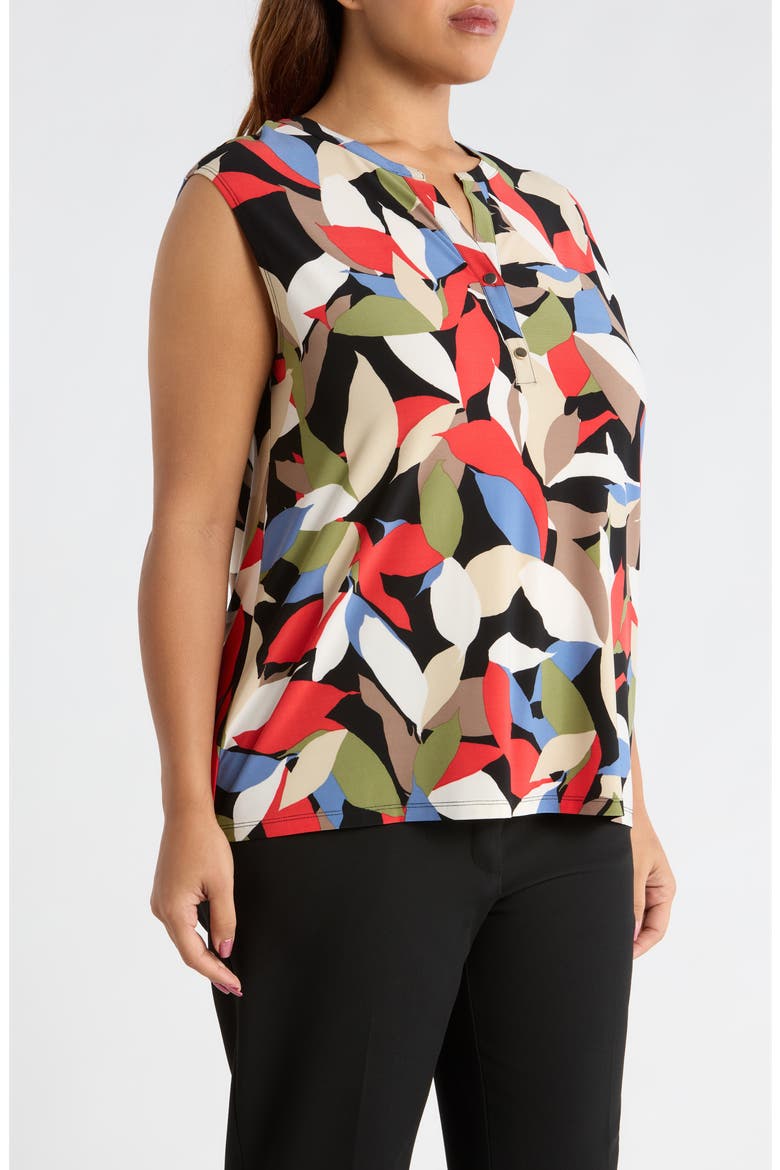 Leaf Print Knit Top, Alternate, color, ANNE BLACK MULTI