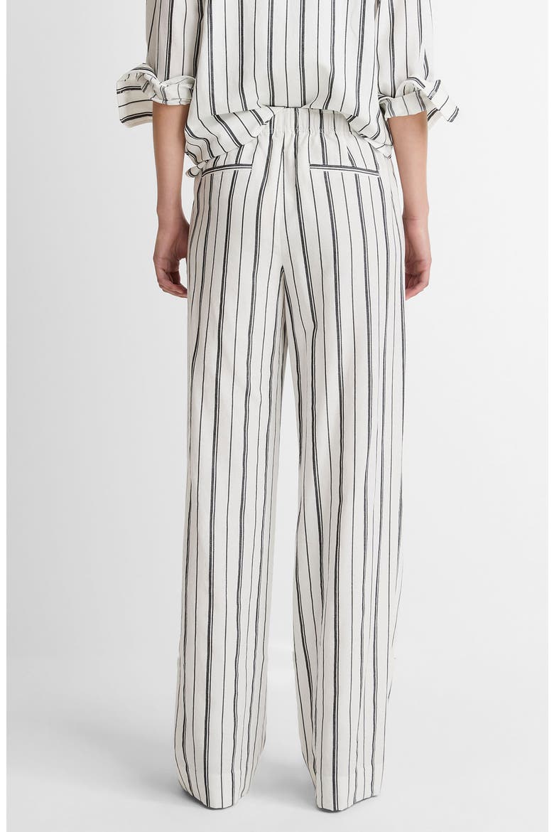 Resort Stripe Pull-On Wide Leg Pants, Alternate, color, WHB-WHITE/ BLACK