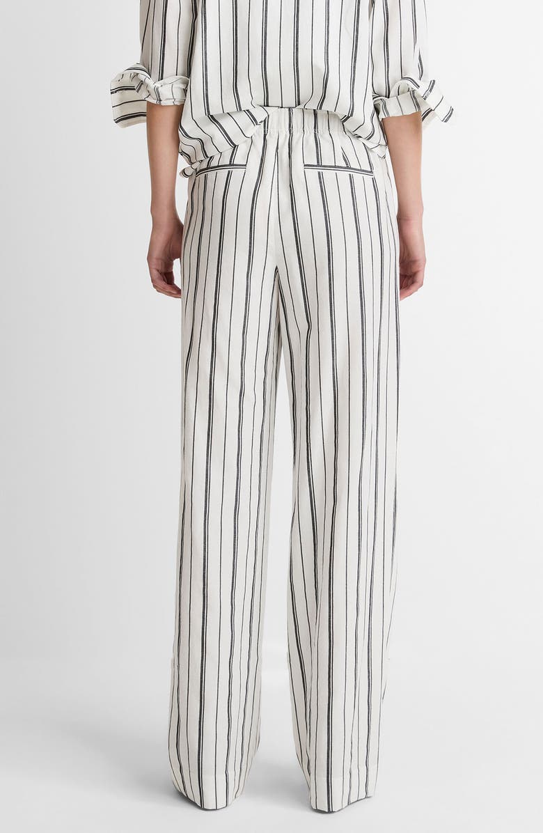 Vince Resort Stripe Pull-On Wide Leg Pants, Alternate, color, Whb-White/ Black