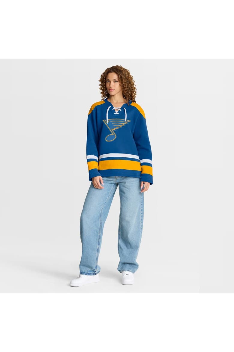 Women's Fanatics  Blue St. Louis Blues Icing Long Sleeve Lace Up Sweatshirt, Alternate, color, Blue