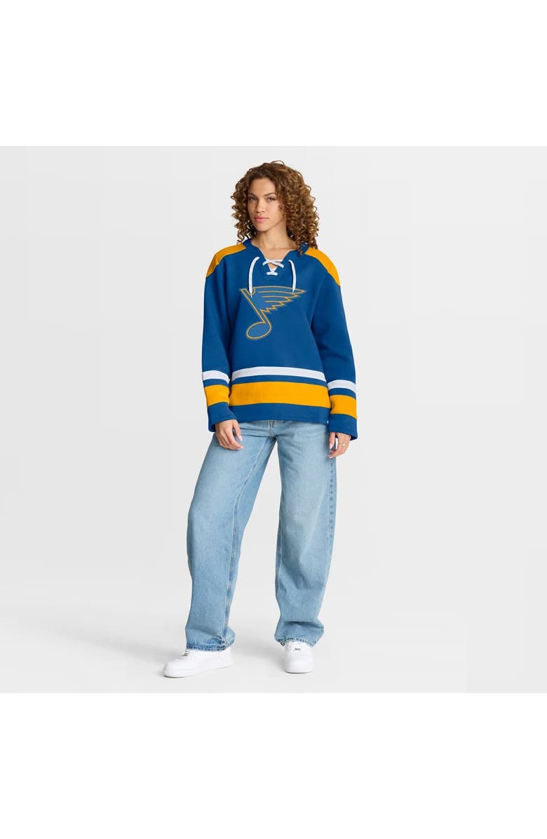 FANATICS Women's Fanatics Blue St. Louis Blues Icing Long Sleeve Lace Up Sweatshirt, Alternate, color, Blue