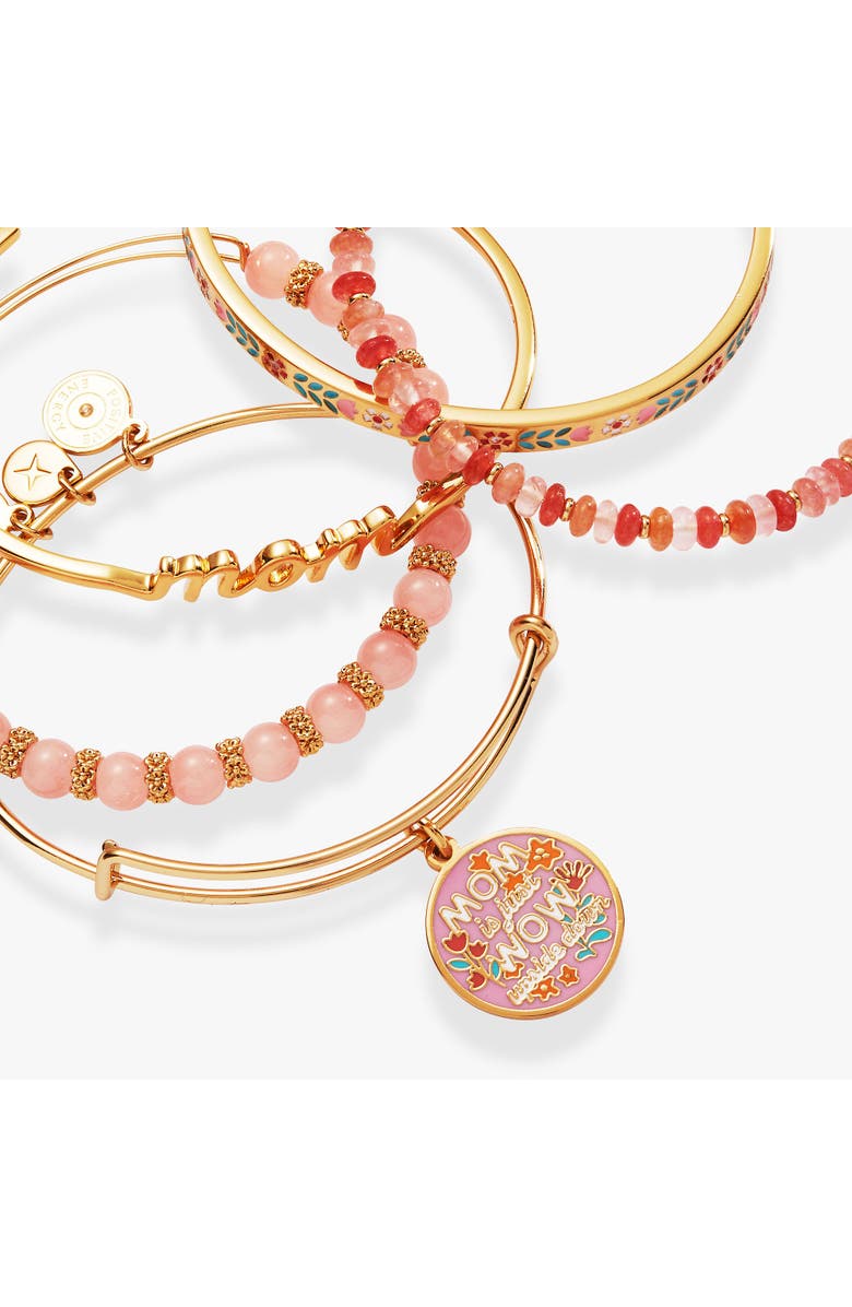 Alex and Ani Mother's Day Floral Bracelet Set of 5, Alternate, color, Gold
