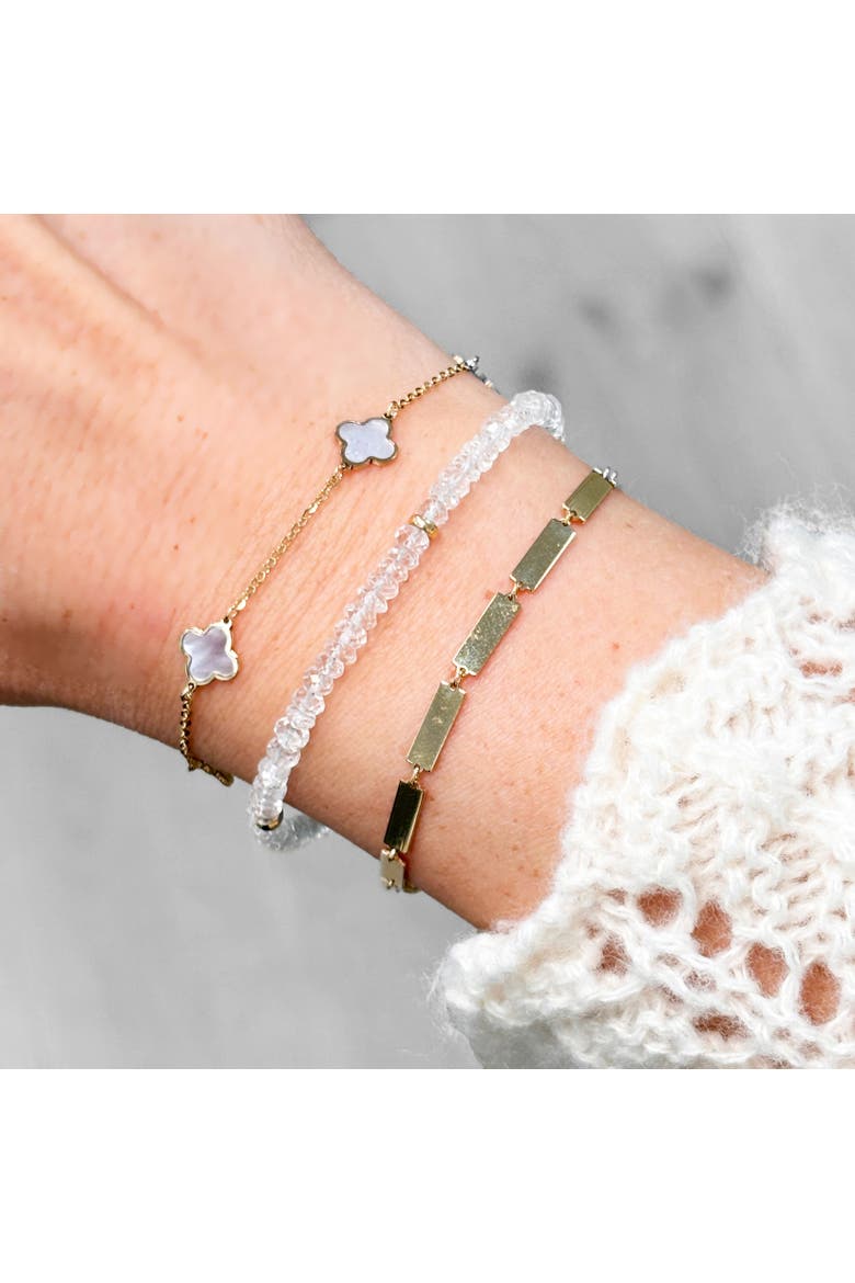 White Topaz Bead Bracelet, Alternate, color, White Topaz