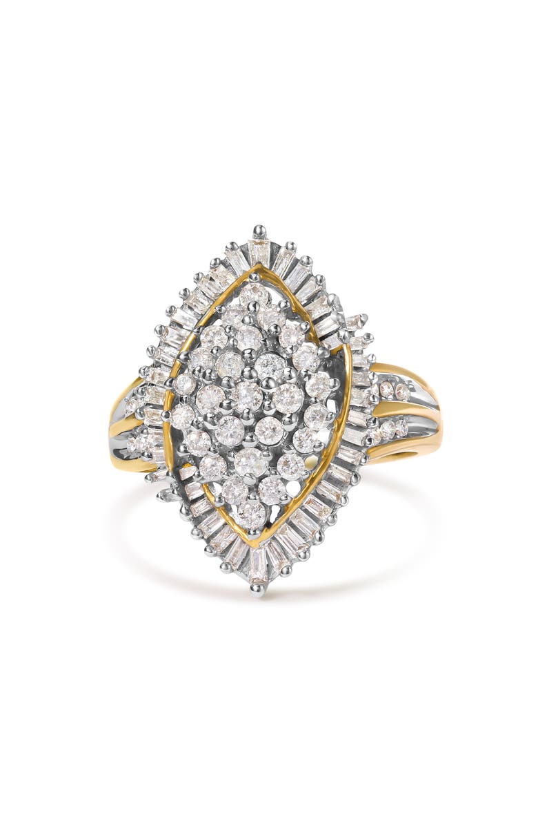Haus of Brilliance 10K Yellow Gold 1.0 Cttw Diamond Cluster Ring, Main, color, Yellow
