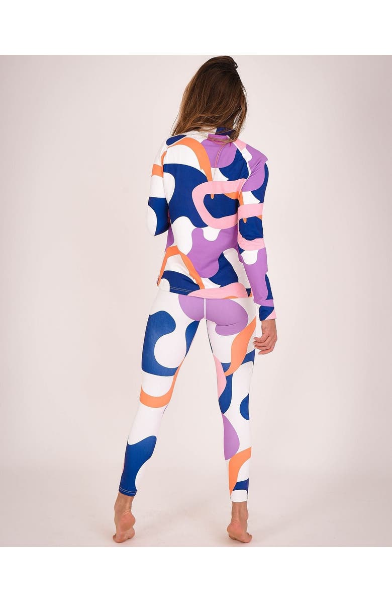 OOSC Lois Women's Blue White Pink Purple Base Layer Leggings, Alternate, color, Blue, White, Pink, Purple