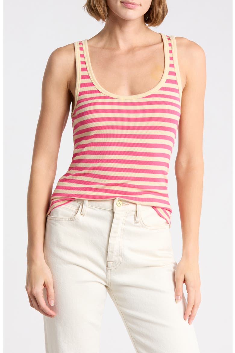 Featherweight Freestyle Stripe Rib Tank Top, Main, color, BEACH CLUB STRIPE