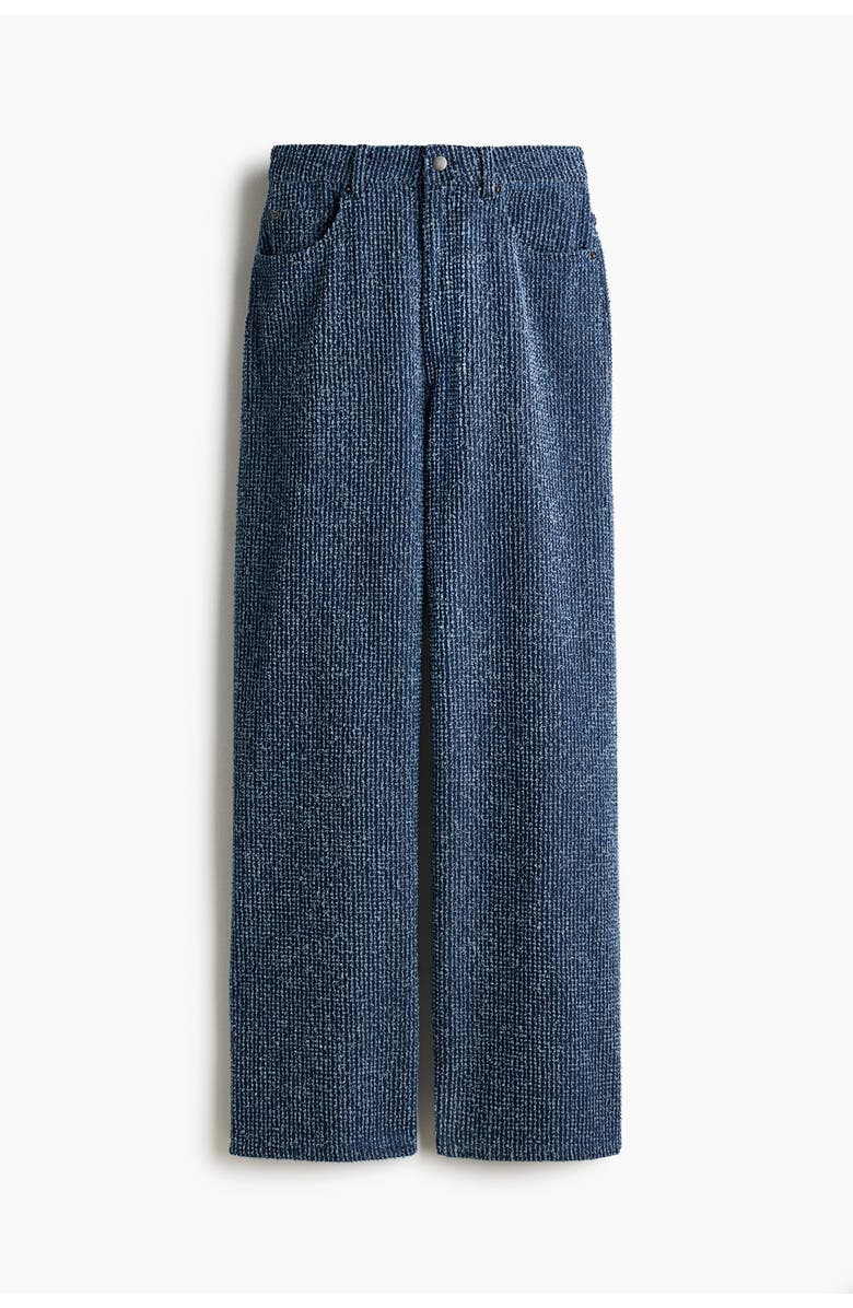H&M Bouclé Bootcut High Waist Jeans, Main, color, Denim Blue