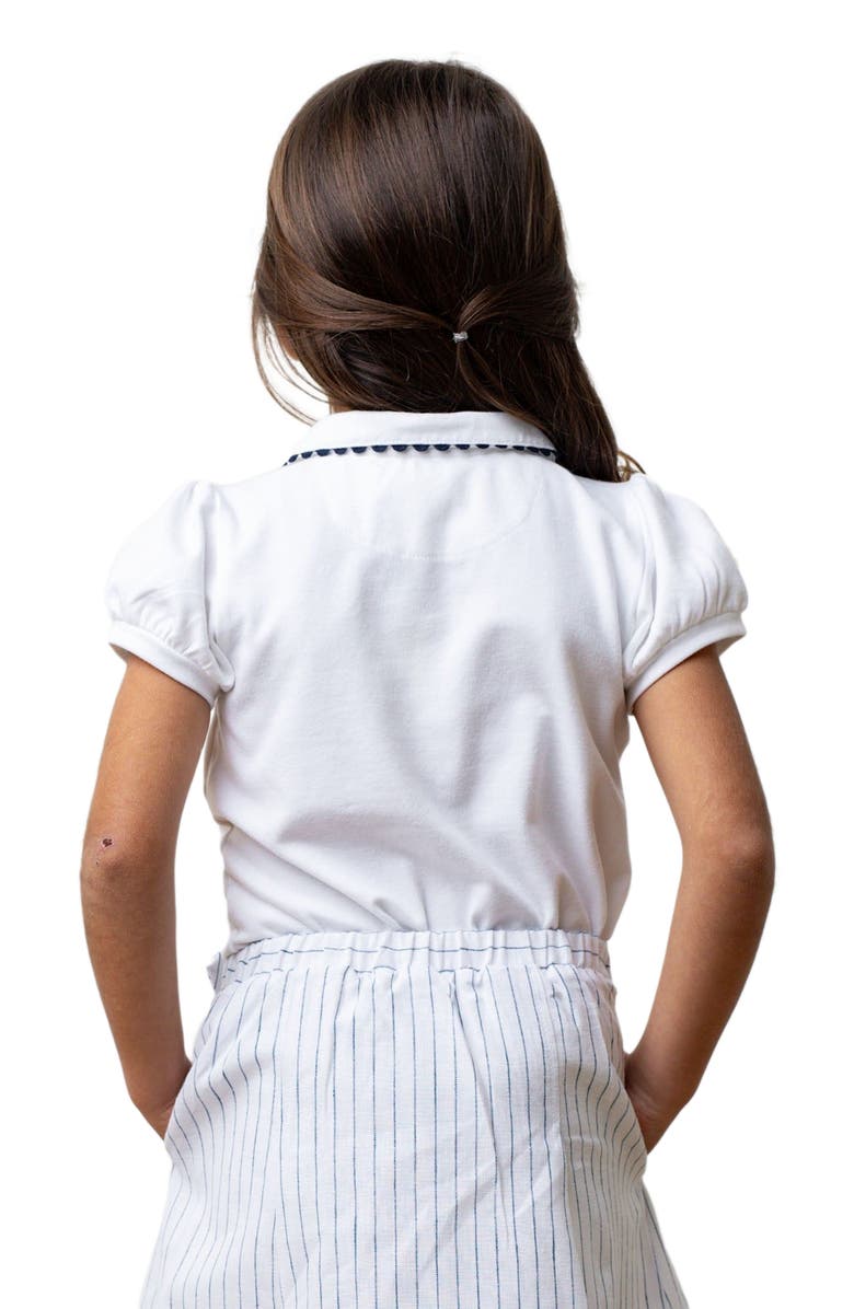 Hope & Henry Girls' Organic Puff Sleeve Polo, Kids, Alternate, color, 