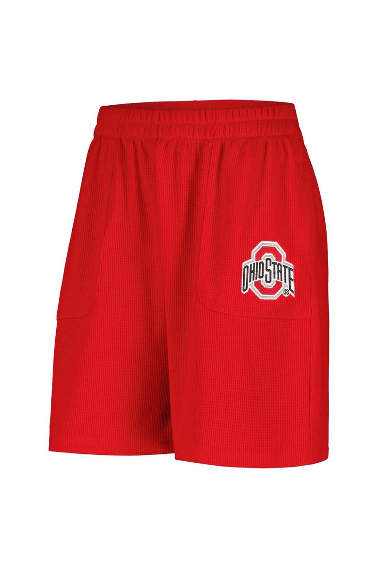 Women's Hype and Vice Scarlet Ohio State Buckeyes Pocket Hit Grand Slam Waffle Shorts, Alternate, color, Scarlet