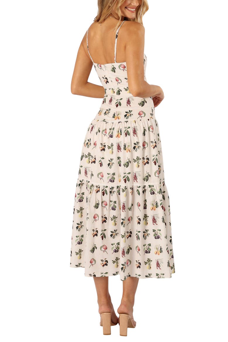 Botanique Fruit Print Cotton Midi Sundress, Alternate, color, FLORAL