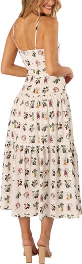 Botanique Fruit Print Cotton Midi Sundress