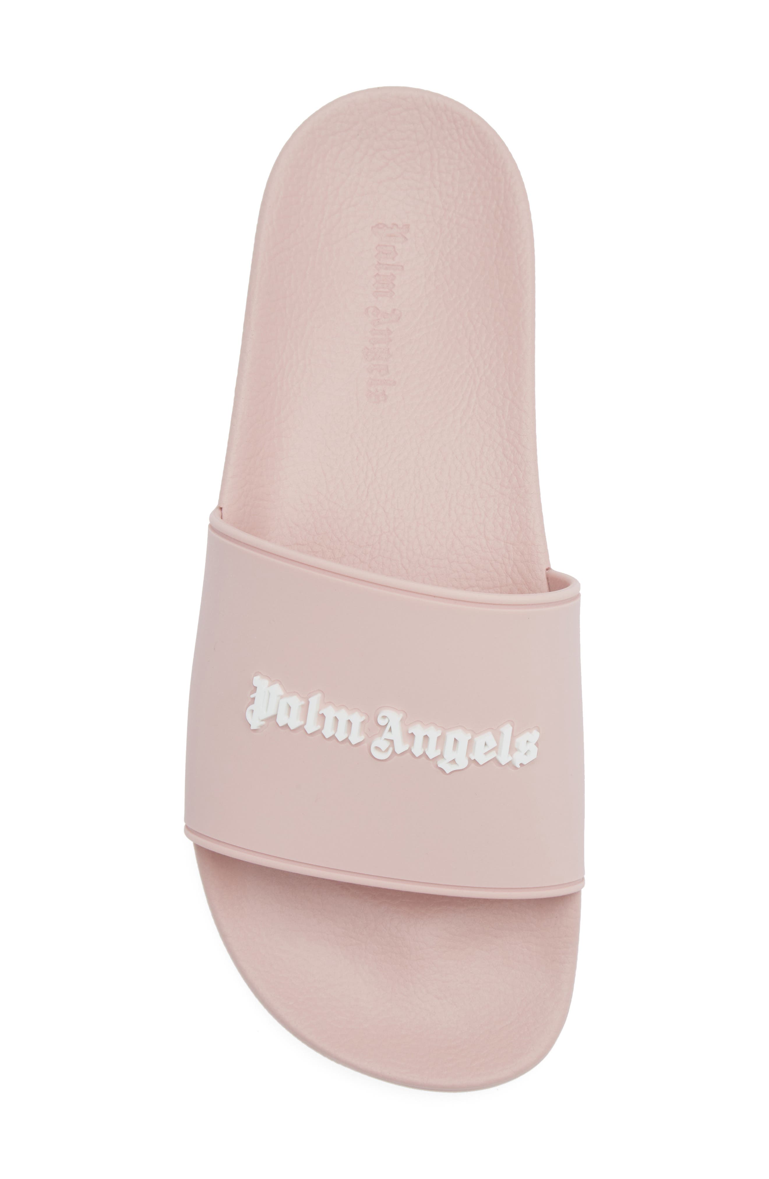 Palm Angels Logo Pool Slide Sandal, Alternate, color, Pink White