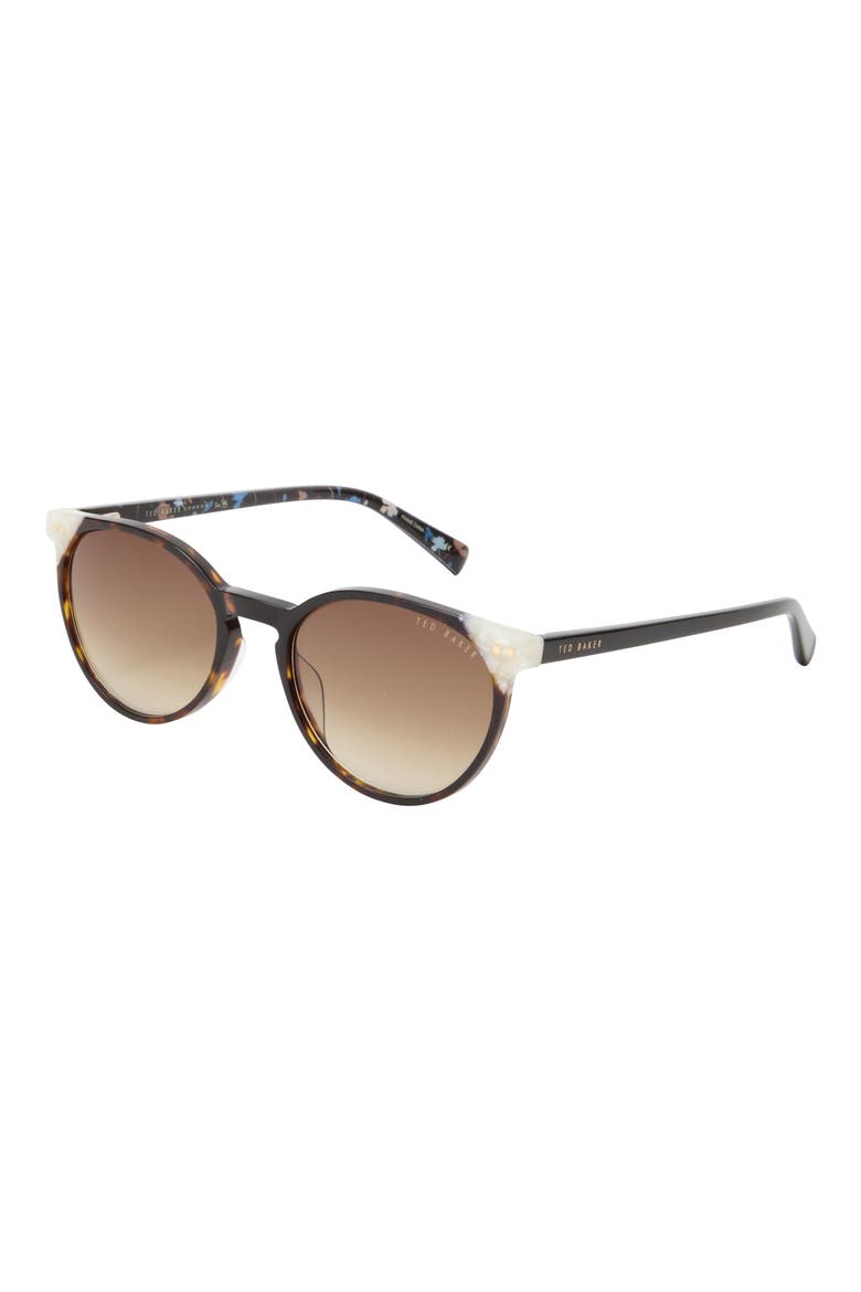 53mm Gradient Round Sunglasses, Alternate, color, TORTOISE