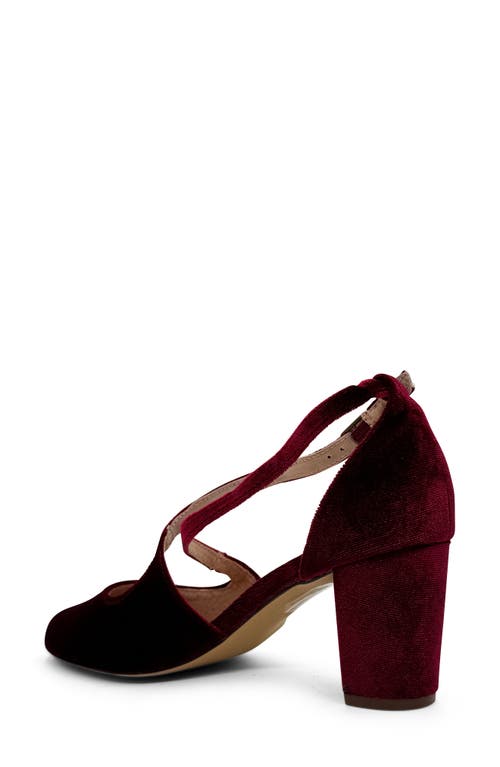 Chelsea Crew Oren Crossover Pump In Burgundy Velvet