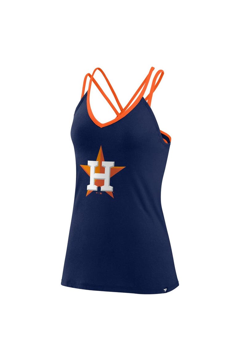 Women's Fanatics Branded Navy Houston Astros Barrel It Up Cross Back V-Neck Tank Top, Alternate, color, Navy