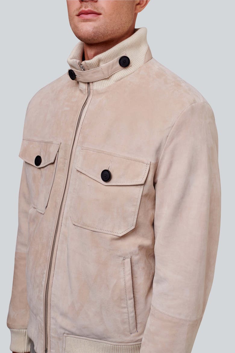 Spencer Suede Jacket, Alternate, color, Beige