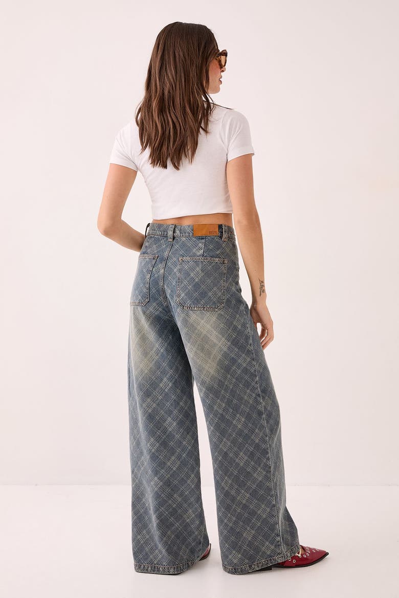 Denim Distressed Straight Leg Jeans, Alternate, color, Authentic Midwash