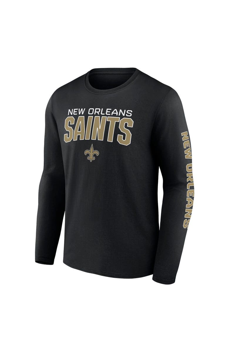 FANATICS Men's Fanatics Branded Black New Orleans Saints Wordmark Go the Distance Long Sleeve T-Shirt, Alternate, color, 