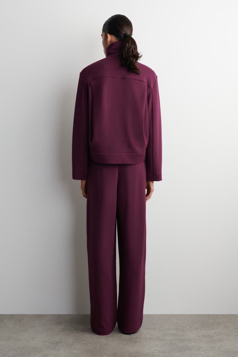 Scuba Knit Barrel Leg Joggers, Alternate, color, BORDEAUX